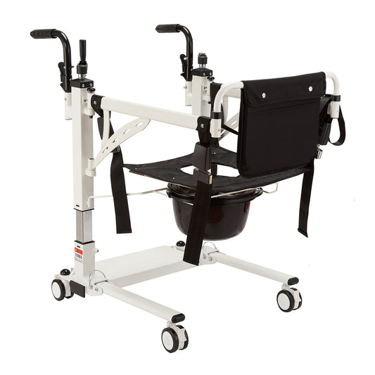 Garvee 4-in-1 Multi-Function Transfer Chair, Hydraulic Lift Mobility Solution, Shower Chair with 180° Split Seat, Portable Commode and Indoor Mobility System, Versatile Home Seating